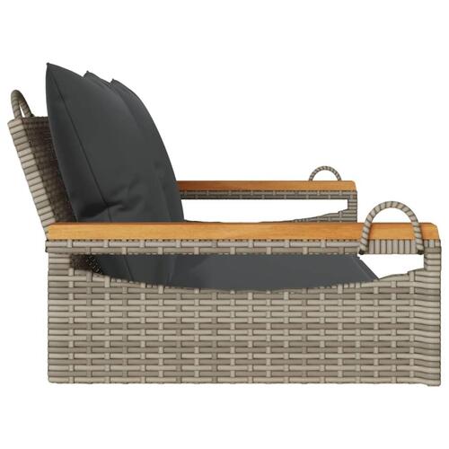 Gyngebænk med hynder 109x62x40 cm polyrattan grå