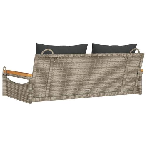 Gyngebænk med hynder 109x62x40 cm polyrattan grå