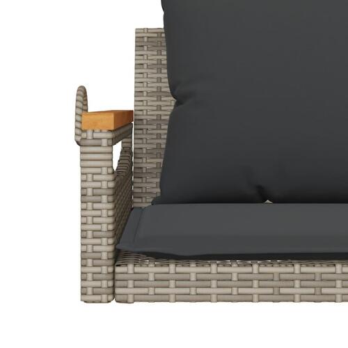 Gyngebænk med hynder 109x62x40 cm polyrattan grå