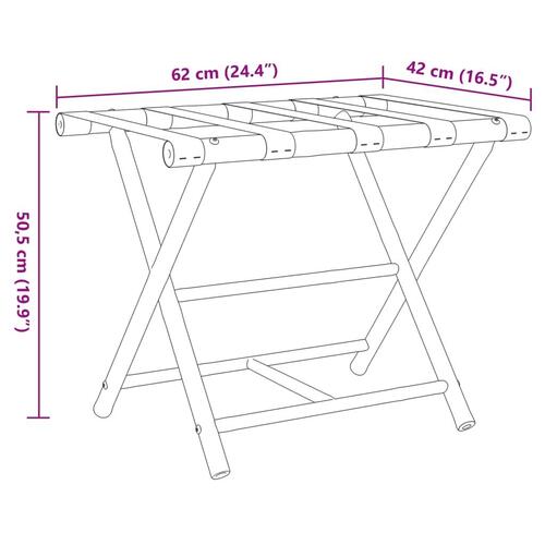 Kuffertbænk 62x42x50,5 cm foldbar bambus