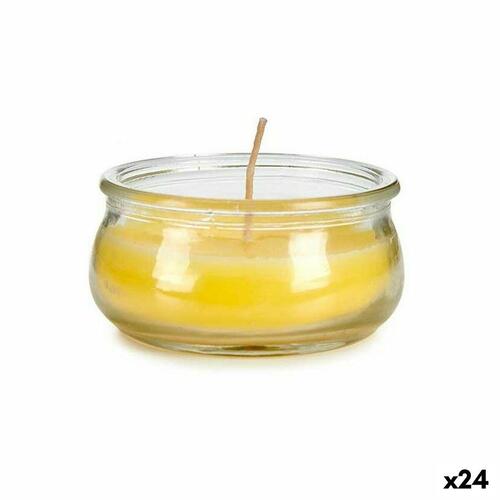 Stearinlys Gul Glas Voks 7,7 x 4 x 7,7 cm (24 enheder)