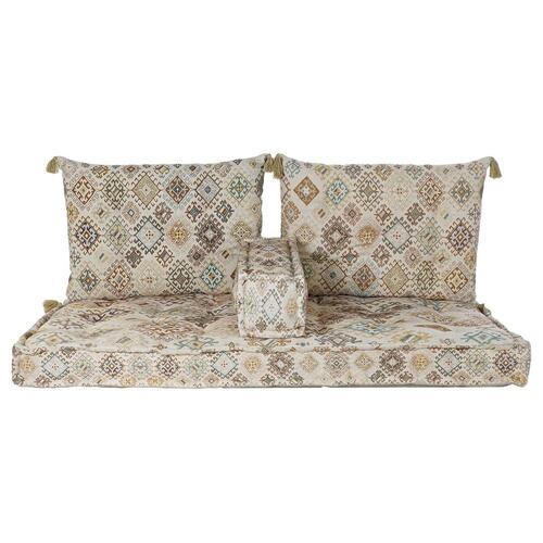 2 personers sofa Beige Brun Bomuld Gul (145 x 76 x 13 cm)