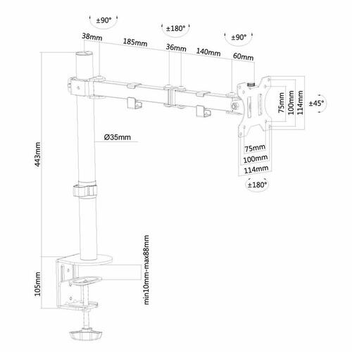 Skærm bord støtte Neomounts FPMA-D550BLACK 8 kg