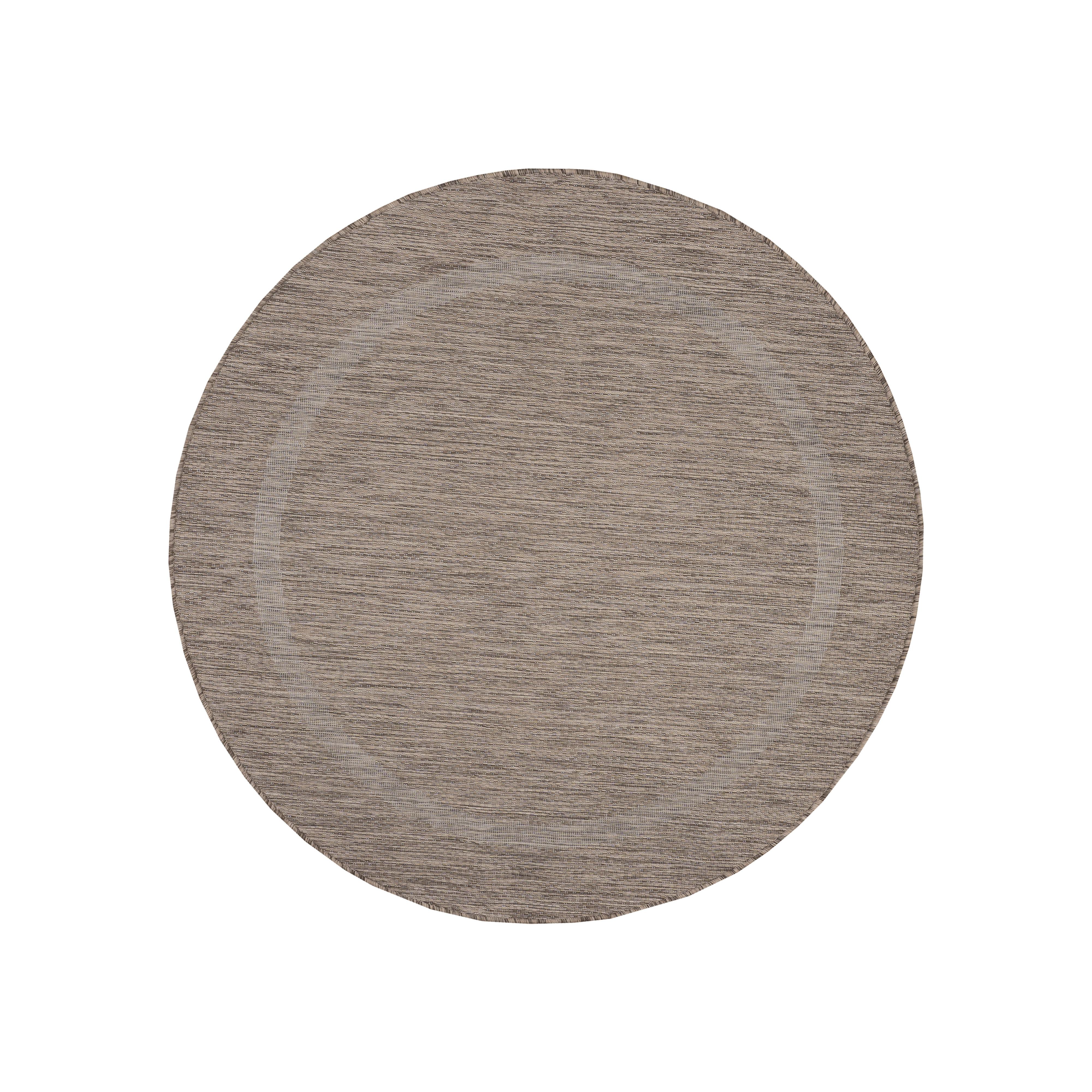 Relax Rund Udendørs tæppe Ensfarvet - Brun - 200x200 (Rund)