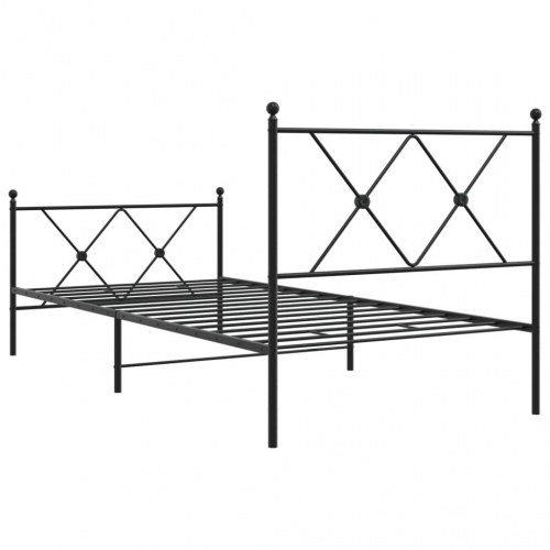 Sengeramme med sengegavl og fodgærde 90 x 190 cm - sort