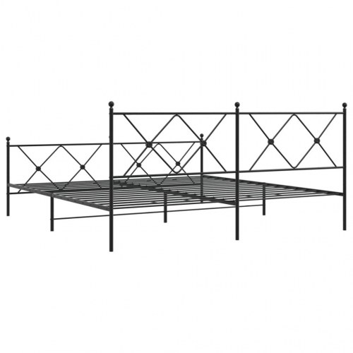 Sengeramme med sengegavl og fodgærde 183 x 213 cm - sort
