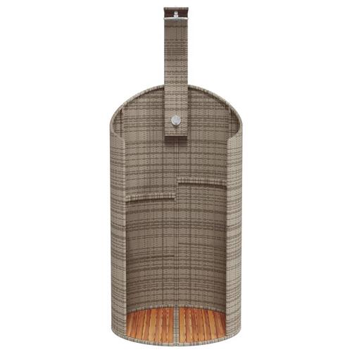 Havebruser 100x100x241,5 cm polyrattan og akacietræ grå