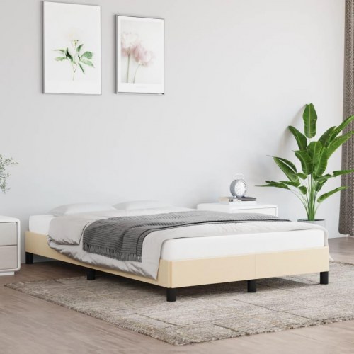 Sengeramme 120x190 cm i stof - cremefarvet