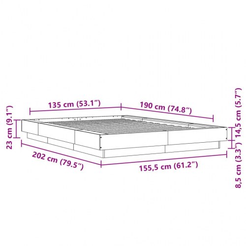 Sengestel 135 x 190 cm - sonoma-eg