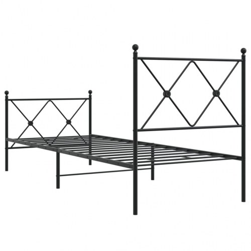 Sengeramme med sengegavl og fodgærde 80 x 200 cm - sort