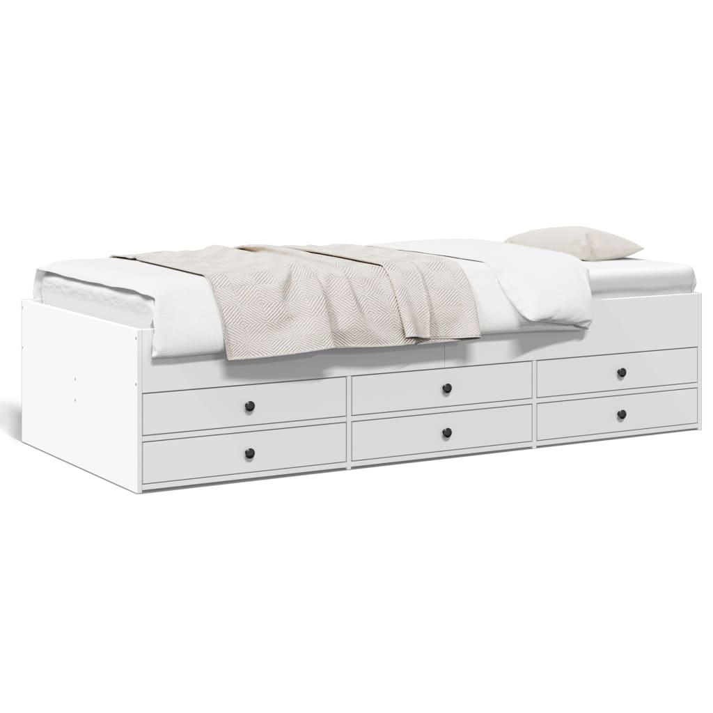 Daybed med skuffer uden madras 90x200 cm hvid