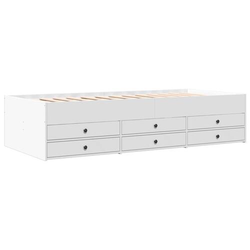 Daybed med skuffer uden madras 90x200 cm hvid