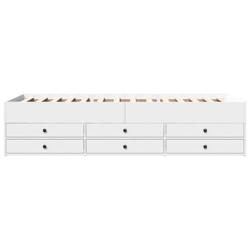 Daybed med skuffer uden madras 90x200 cm hvid