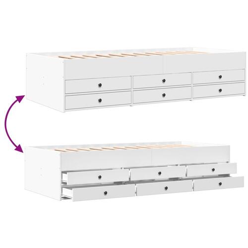 Daybed med skuffer uden madras 90x200 cm hvid