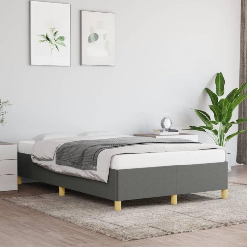 Sengeramme i stof 120x190 cm - mørkegrå enkeltseng