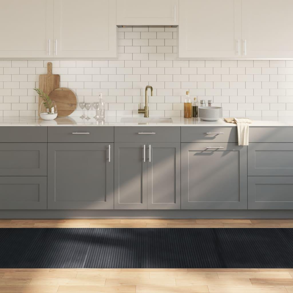 Gulvtæppe 80x400 cm rektangulær bambus sort