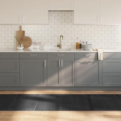 Gulvtæppe 80x300 cm rektangulær bambus grå