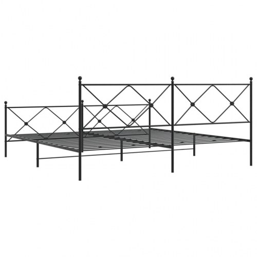 Sengeramme med sengegavl og fodgærde 193x203 cm - sort