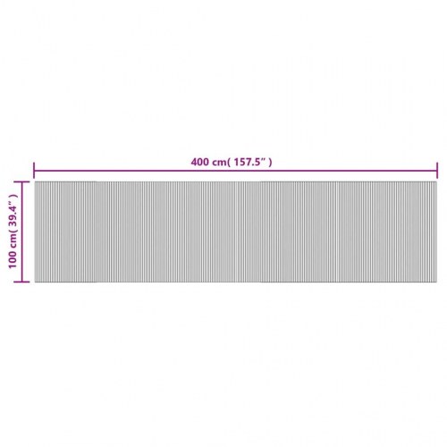 Bambustæppe 100 x 400 cm rektangulært - mørkebrun