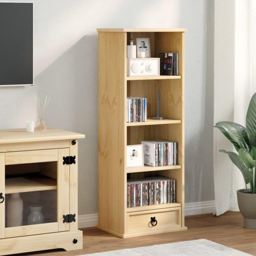 CD-reol Corona 40 x 30 x 110 cm i massivt fyrretræ