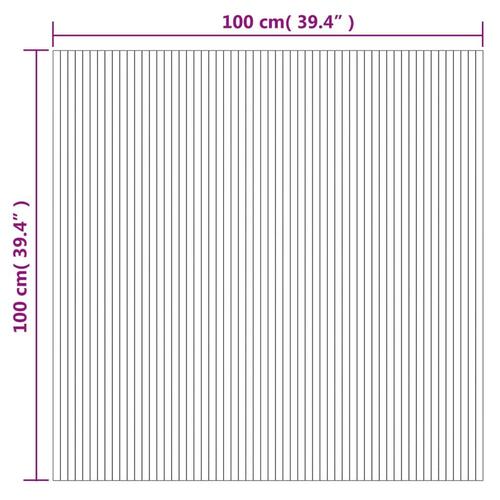 Gulvtæppe 100x100 cm rektangulær bambus grå