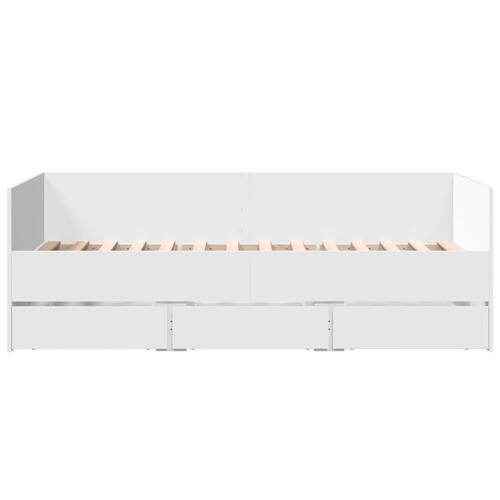 Daybed med skuffer 90x190 cm konstrueret træ hvid
