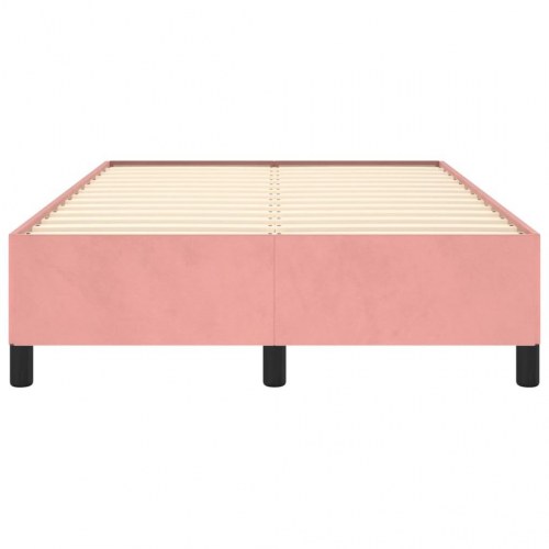 Sengeramme uden madras 120 x 190 cm i fløjl - lyserød