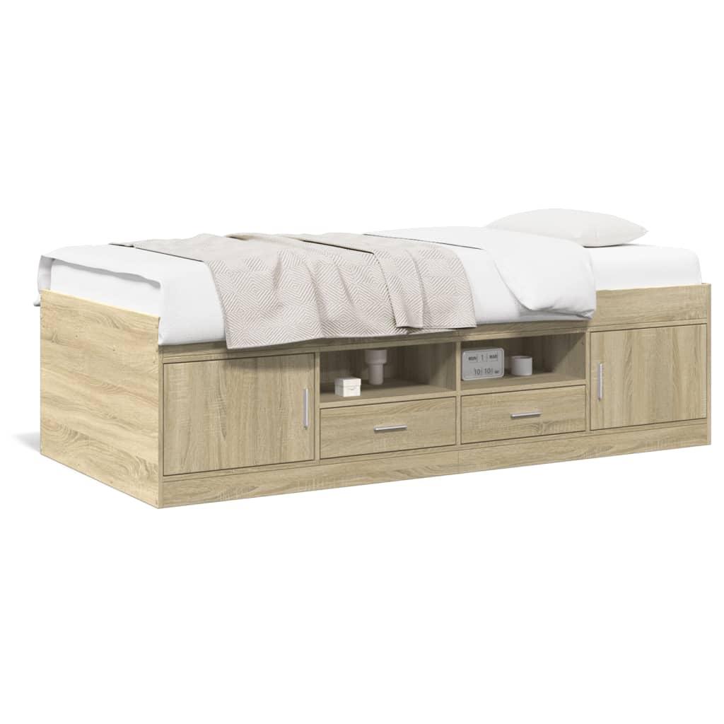 Daybed med skuffer uden madras 90x190 cm sonoma-eg