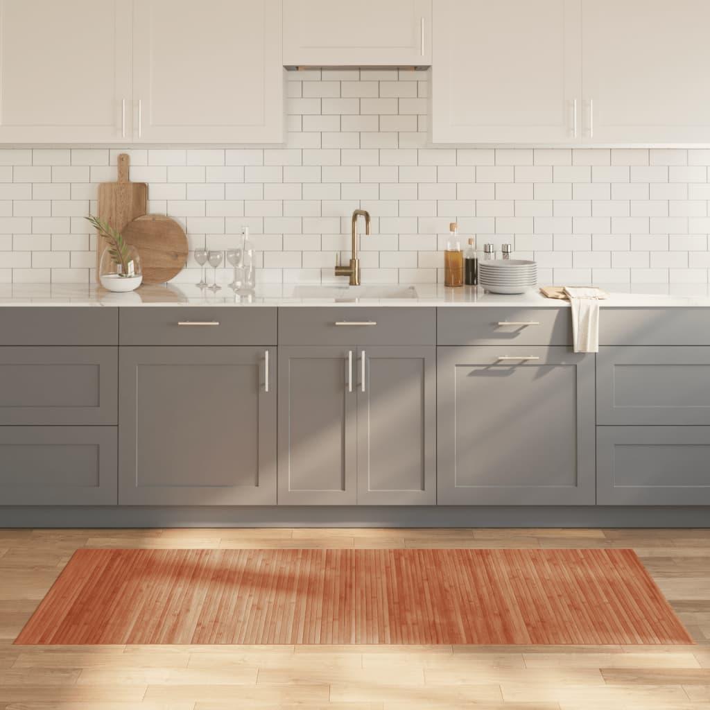 Gulvtæppe 80x200 cm rektangulær bambus brun