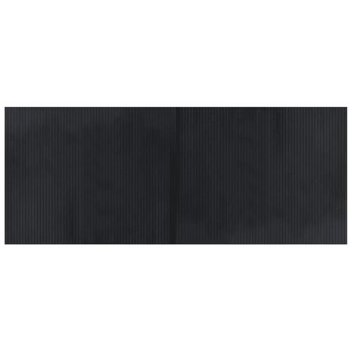 Gulvtæppe 80x200 cm rektangulær bambus sort