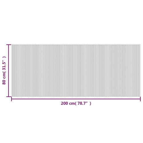Gulvtæppe 80x200 cm rektangulær bambus sort