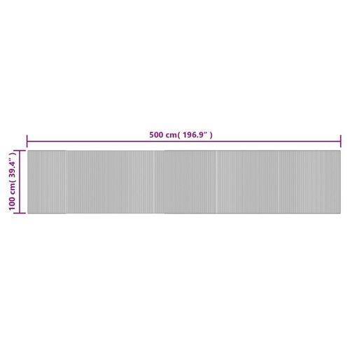 Gulvtæppe 100x500 cm rektangulær bambus grå