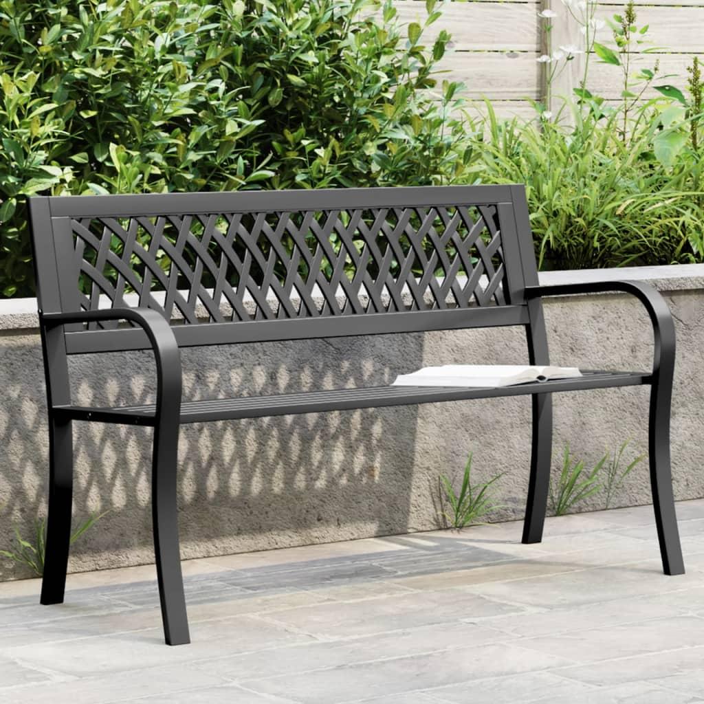 Havebænk 120 cm stål sort