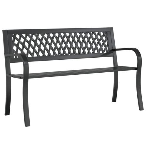 Havebænk 120 cm stål sort