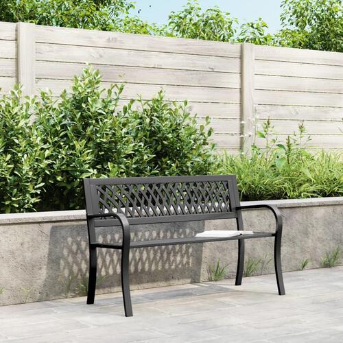 Havebænk 120 cm stål sort