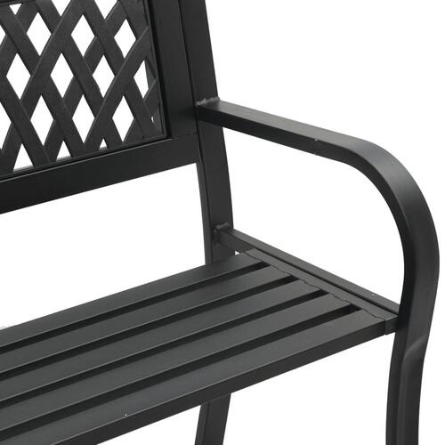 Havebænk 120 cm stål sort