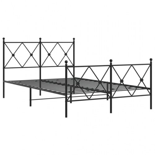 Sengeramme med sengegavl og fodgærde 120 x 190 cm - sort