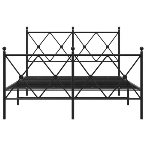 Sengeramme med sengegavl og fodgærde 120 x 190 cm - sort