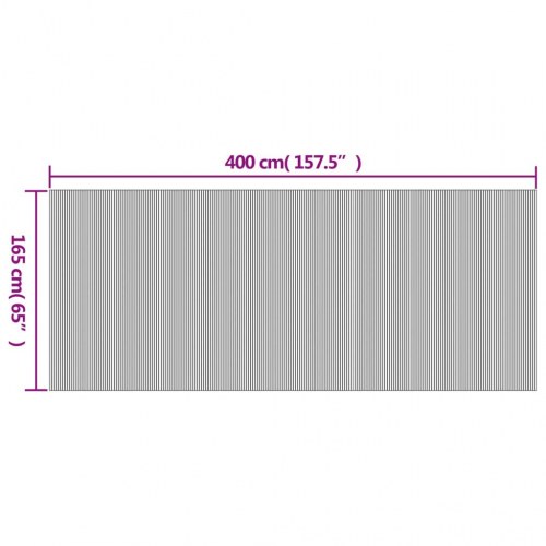 Rumdeler i bambus - 400 × 165 cm, grå