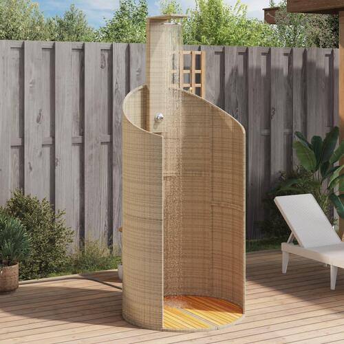 Havebruser 100x100x241,5 cm polyrattan og akacietræ beige
