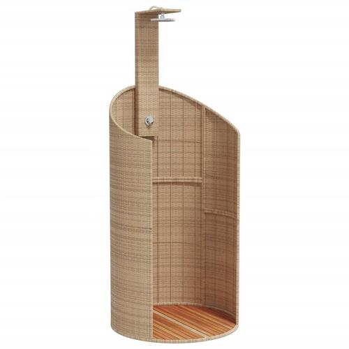 Havebruser 100x100x241,5 cm polyrattan og akacietræ beige