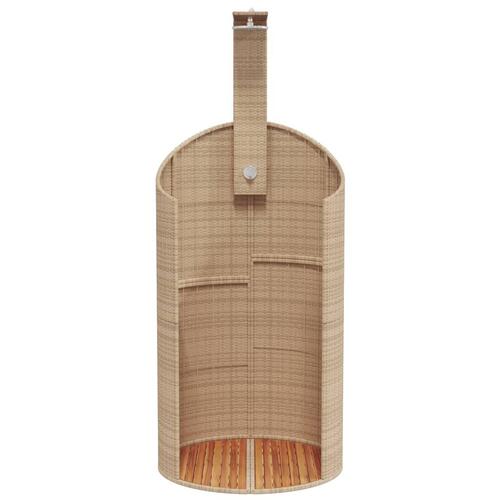Havebruser 100x100x241,5 cm polyrattan og akacietræ beige