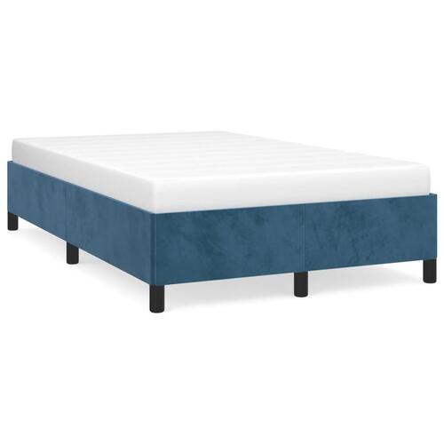 Sengeramme uden madras 120x190 cm fløjl mørkeblå
