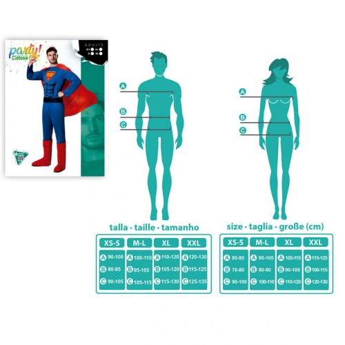Kostume til voksne - Tegneseriehelt XS/S med kappe