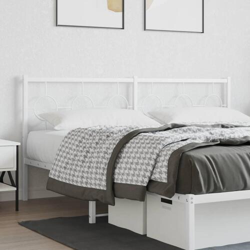 Sengegavl 180 cm metal hvid
