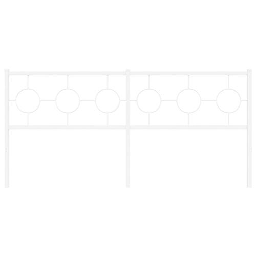 Sengegavl 180 cm metal hvid