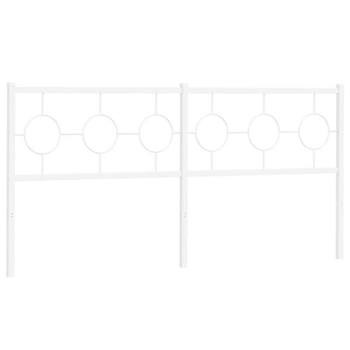 Sengegavl 180 cm metal hvid