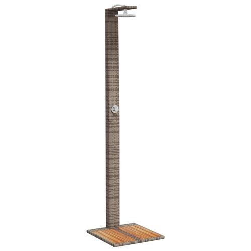 Havebruser 50x55x224 cm polyrattan og akacietræ grå