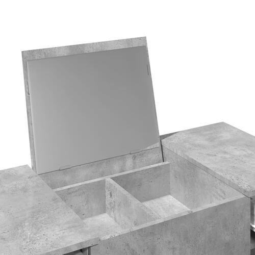 Makeupbord med spejl 100x45x76 cm betongrå