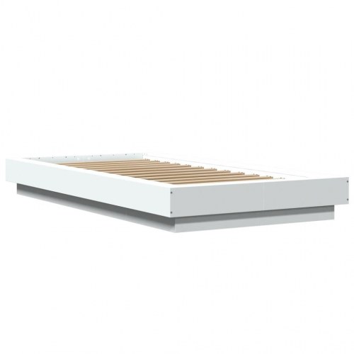 Sengeramme 75 x 190 cm i konstrueret træ - hvid